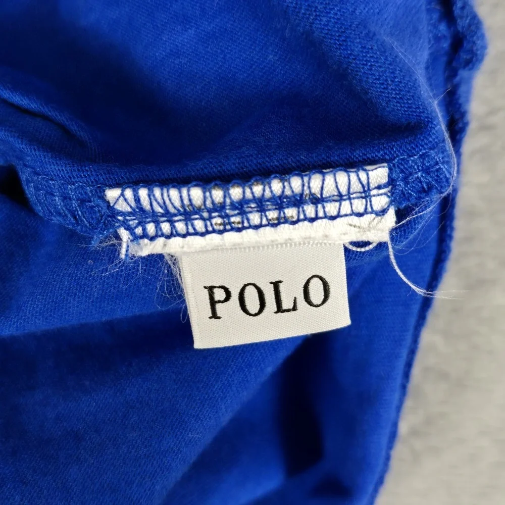 Polo Ralph Lauren T-Shirt Mens Large Big Pony Jersey Blue #3 Cotton Short Sleeve